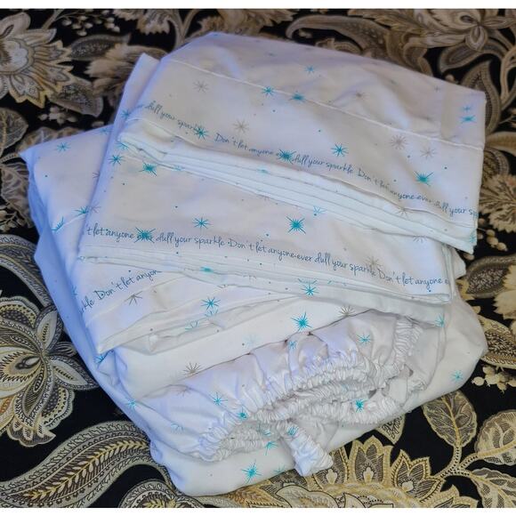 NWOT Westpoint Home "Don't Let Anyone Dull Your Sparkle" Sheet Set Full Double - Picture 4 of 7